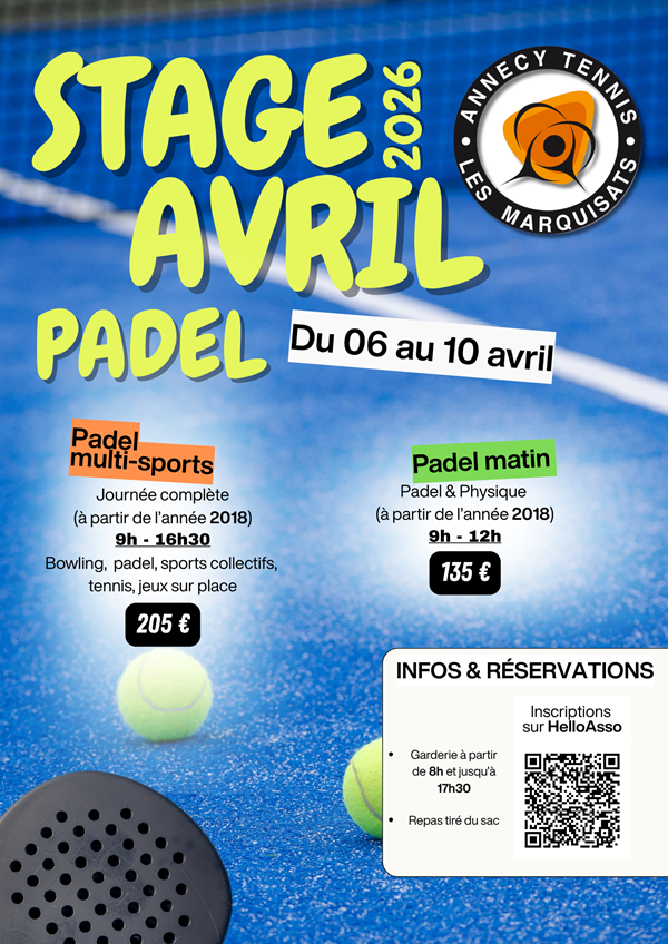 Stage Padel Avril 2026